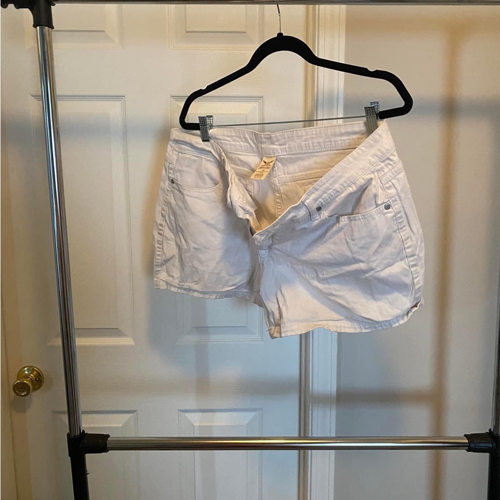 White denim shorts